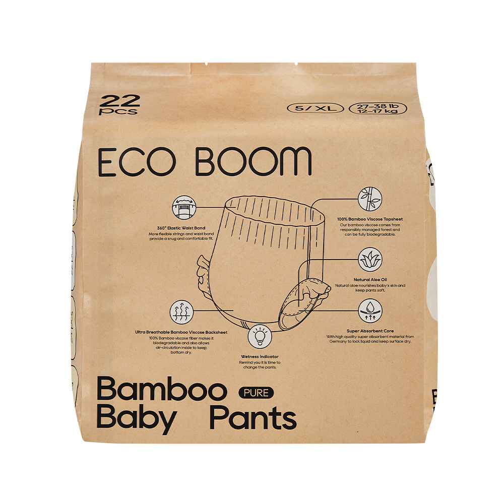 ECO BOOM organic degradable ecological company bio bamboo baby diaper pants