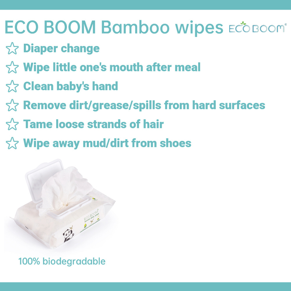 Eco Boom Degradable Anti Rash Sensitive Skin Organic Bamboo Baby Toilet Wipe of online shop Supplier