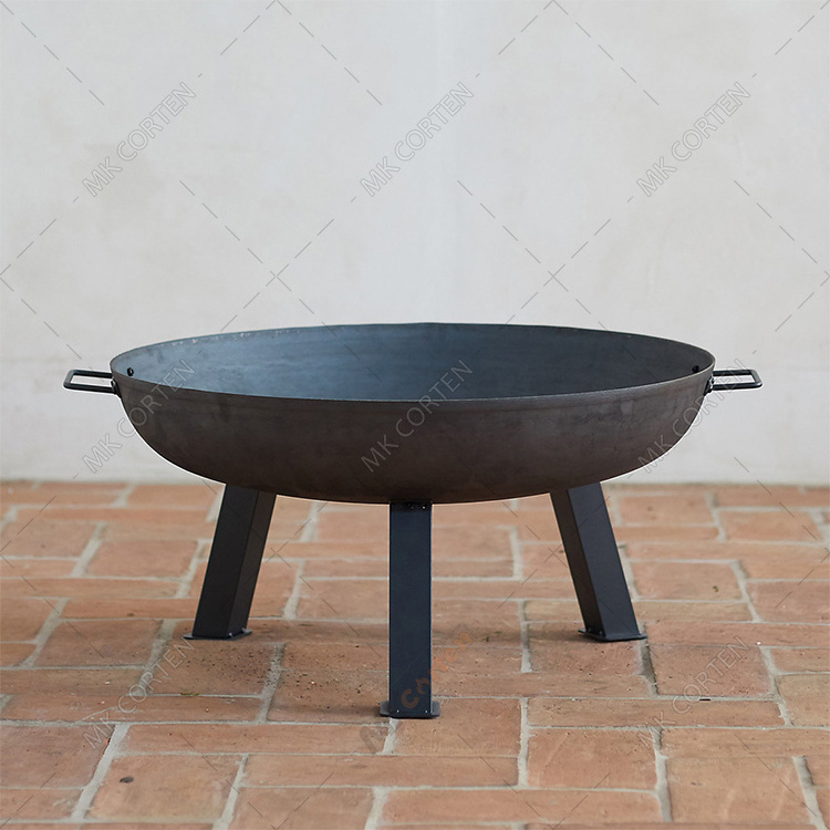 Outdoor Large Round Weathering Steel Fire Pit Fire Bowl