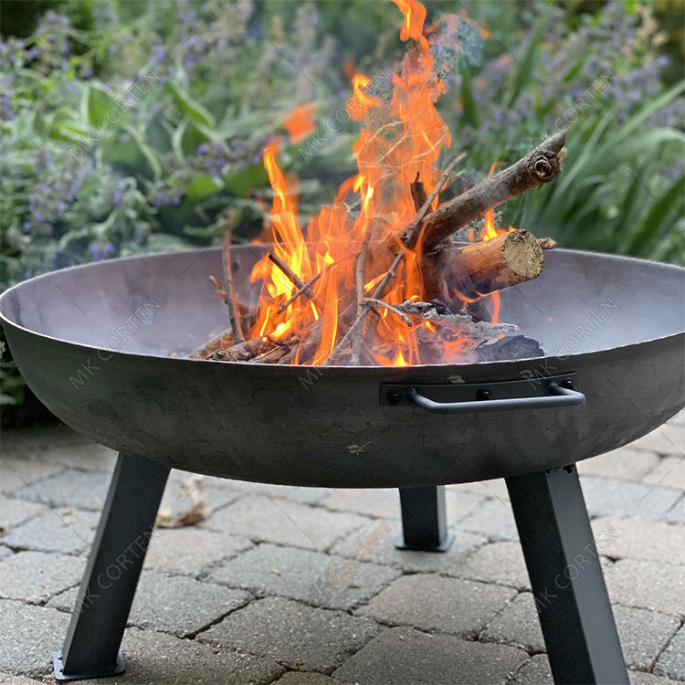 Outdoor Large Round Weathering Steel Fire Pit Fire Bowl