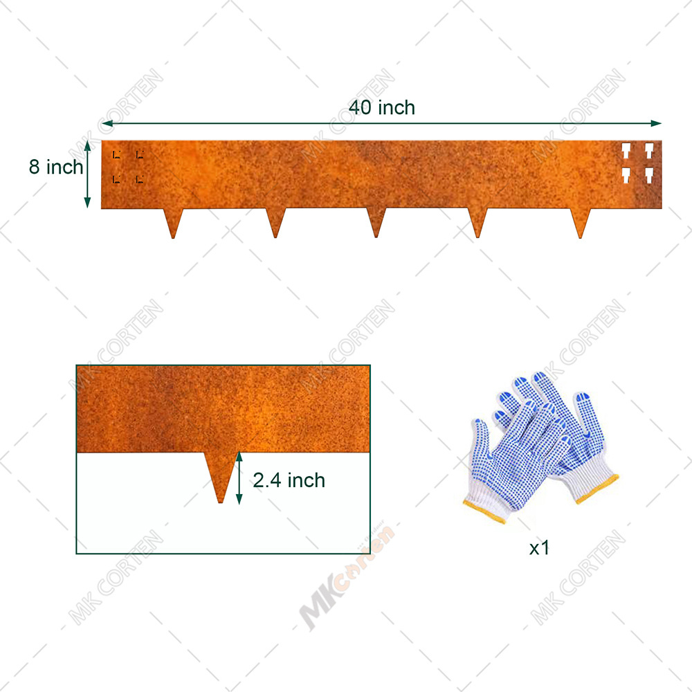 Landscaping & Decking Garden Edging Stripe Border Rust Steel Lawn Edges