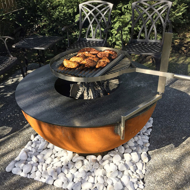 Grill Accessories For Firepit BBQ Metal Stove Kettle Style Grill Grate Corten Steel Charcoal Grill