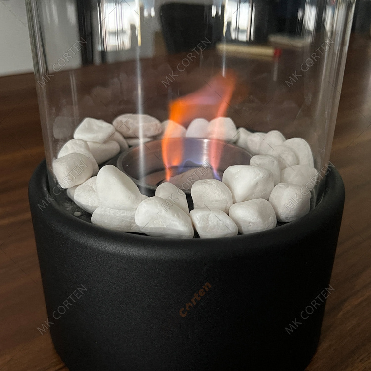 MK NEW Portable Fireplace Smokeless Bio ethanol Tabletop Fireplace Table Glass Ethanol Fireplace Unique Table Top Fire Pit