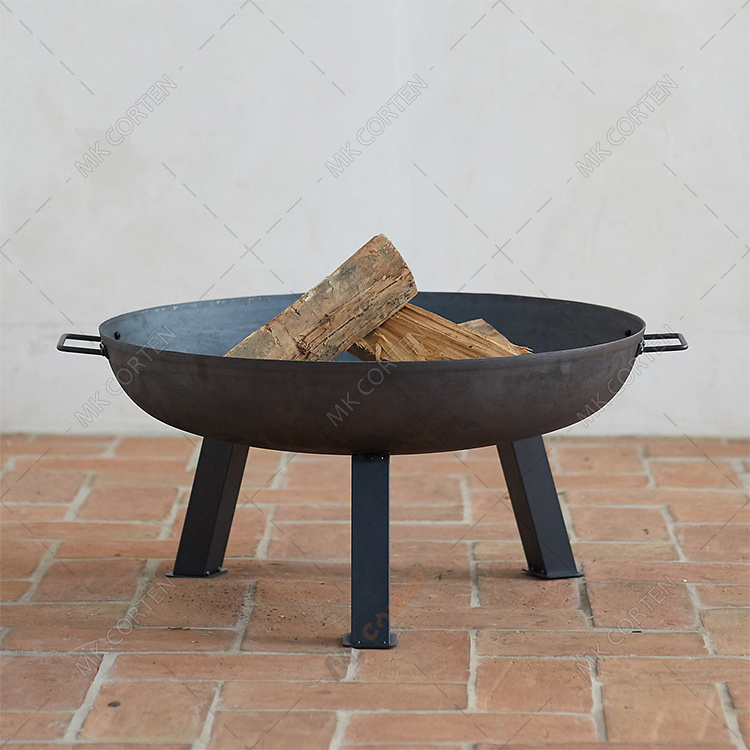 Outdoor Large Round Weathering Steel Fire Pit Fire Bowl