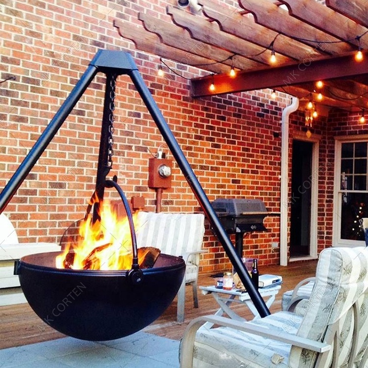 Extra Large Cauldron Fire Pit with Tripod Stand Trade Assurance Fire Bowl Camping Outdoor Firepit