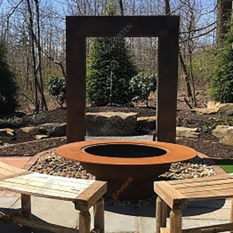 Large Pond Water Feature Corten Steel Pool Fountain and Waterfall