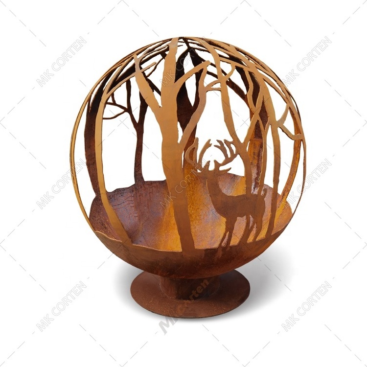 Decorative Globe Fire Pit Garden Backyard Wood Burner Custom Design Outdoor Fire Sphere