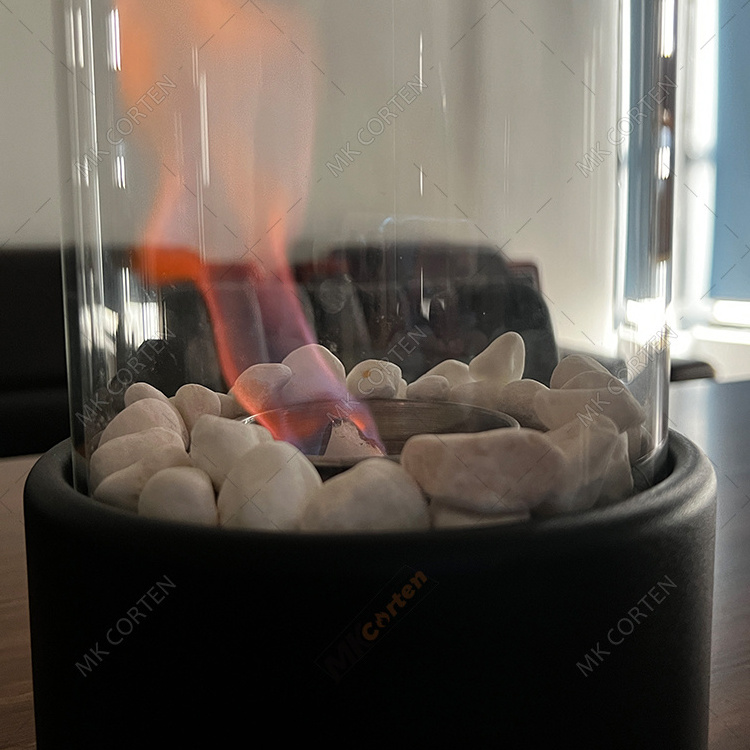 MK NEW Portable Fireplace Smokeless Bio ethanol Tabletop Fireplace Table Glass Ethanol Fireplace Unique Table Top Fire Pit