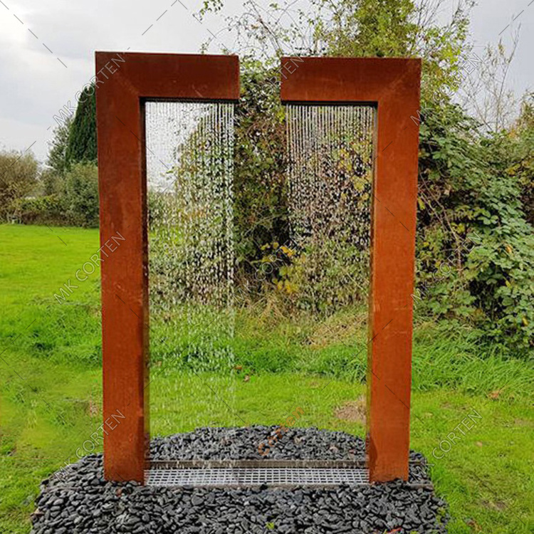 Large Pond Water Feature Corten Steel Pool Fountain and Waterfall