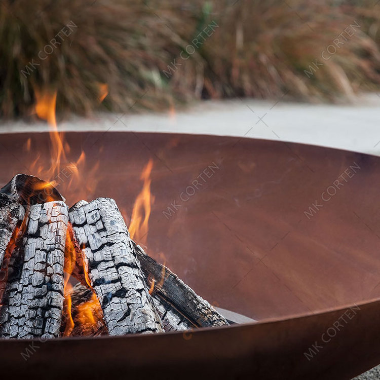 2023 New Design Corten Steel Metal Fountain Pellet Fire Pit