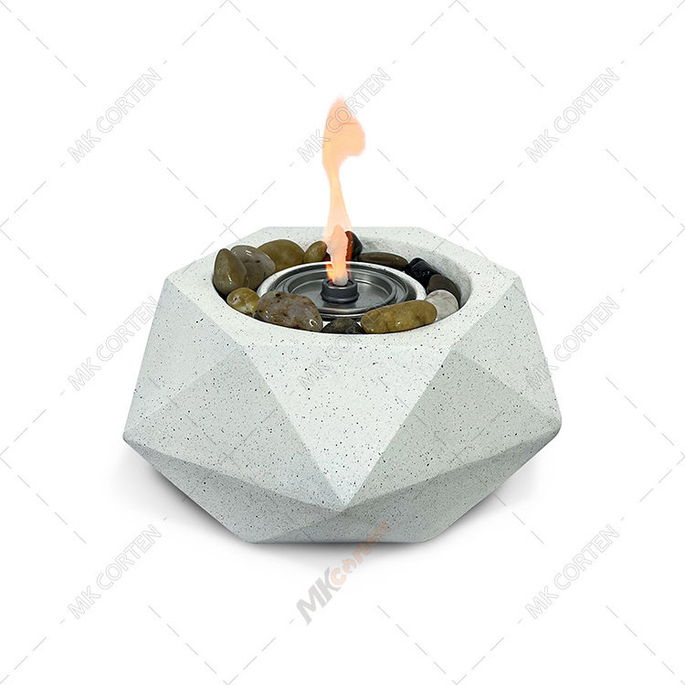 Concrete Tabletop Fire Pit Smokeless Fire Pit Premium portable Fire Bowl Mini ethanol Fireplace for Indoor and Outdoor Use