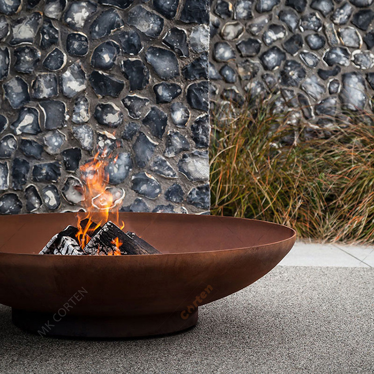 2023 New Design Corten Steel Metal Fountain Pellet Fire Pit