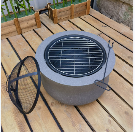 High Quality Outdoor Wood Burning bbq backyard Charcoal Fire Pit with BBQ Grill