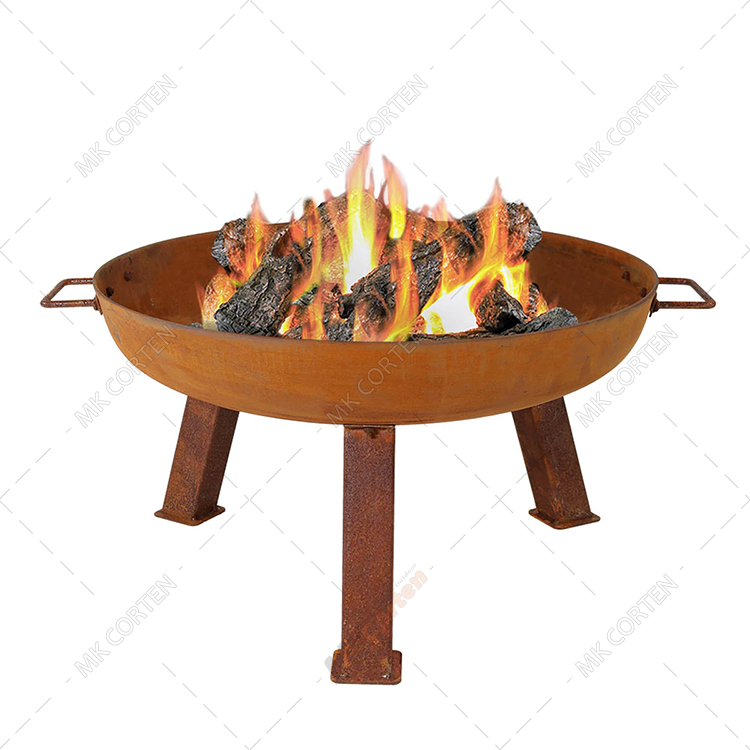 Outdoor Large Gas Fire Pit Decorative Corten Steel Small Fire Bowl