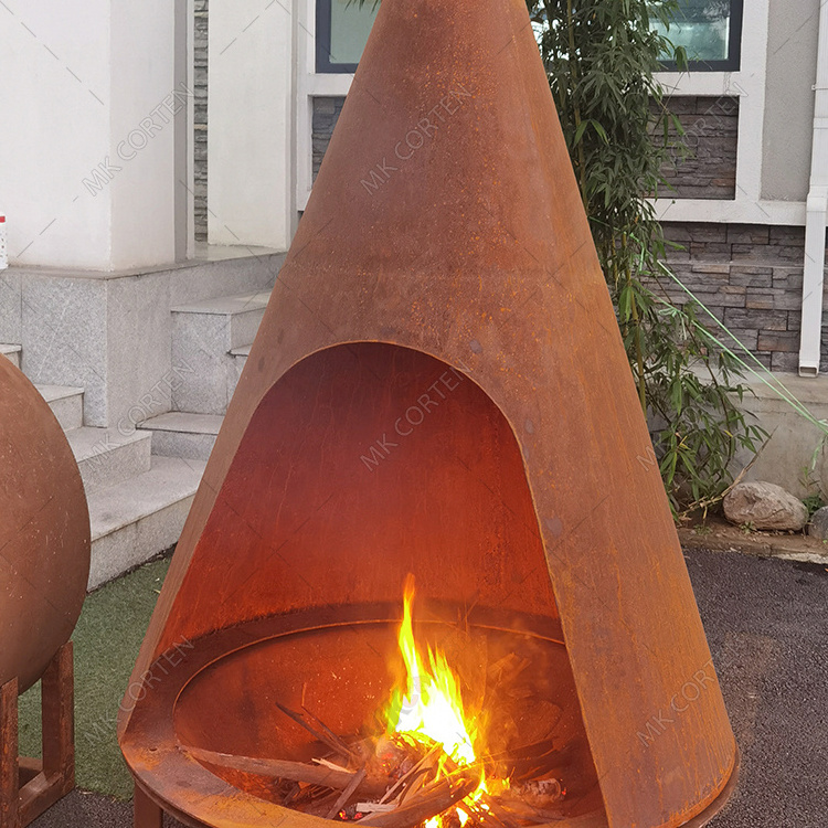 Top Seller Corten Steel Fireplace Beer Bottle-Shaped Fire Pit