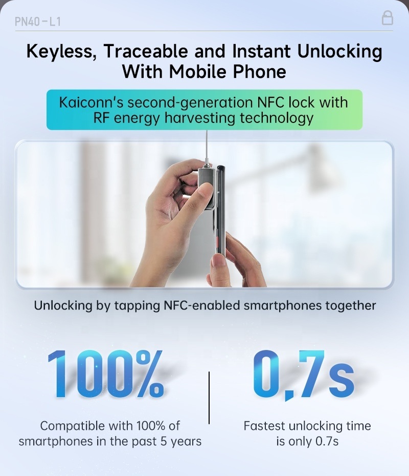 ILOQ Smart Lock Mobile Phone IOS Android NFC Reverse Power Supply Keyless Card Door Padlock for Power Industry Smart Padlock