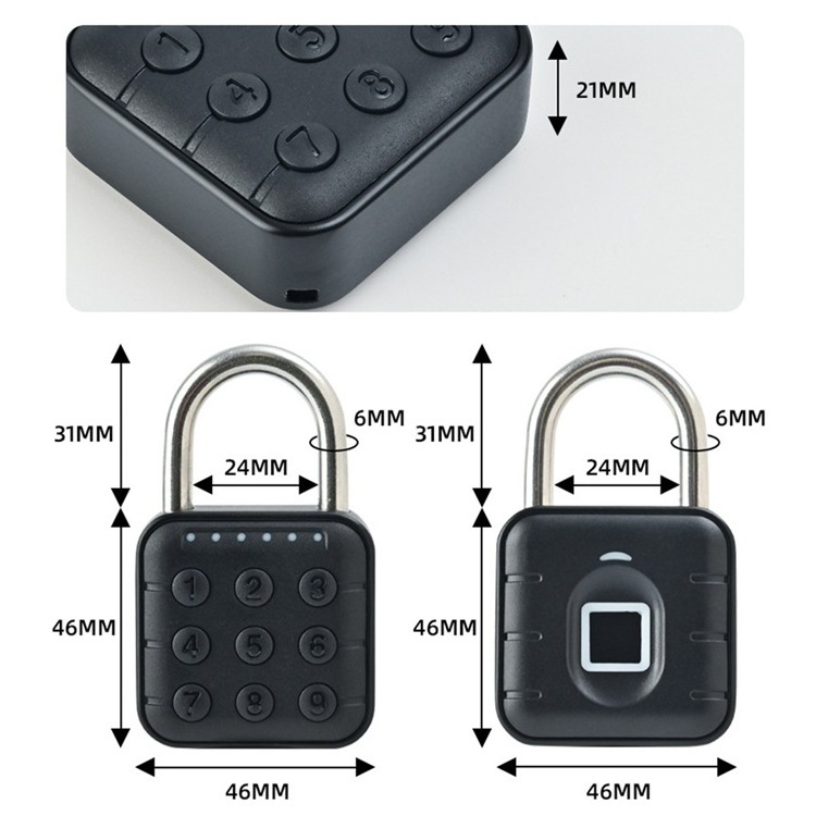 High Security Keyless Fingerprint Locker locks Password Code Padlock