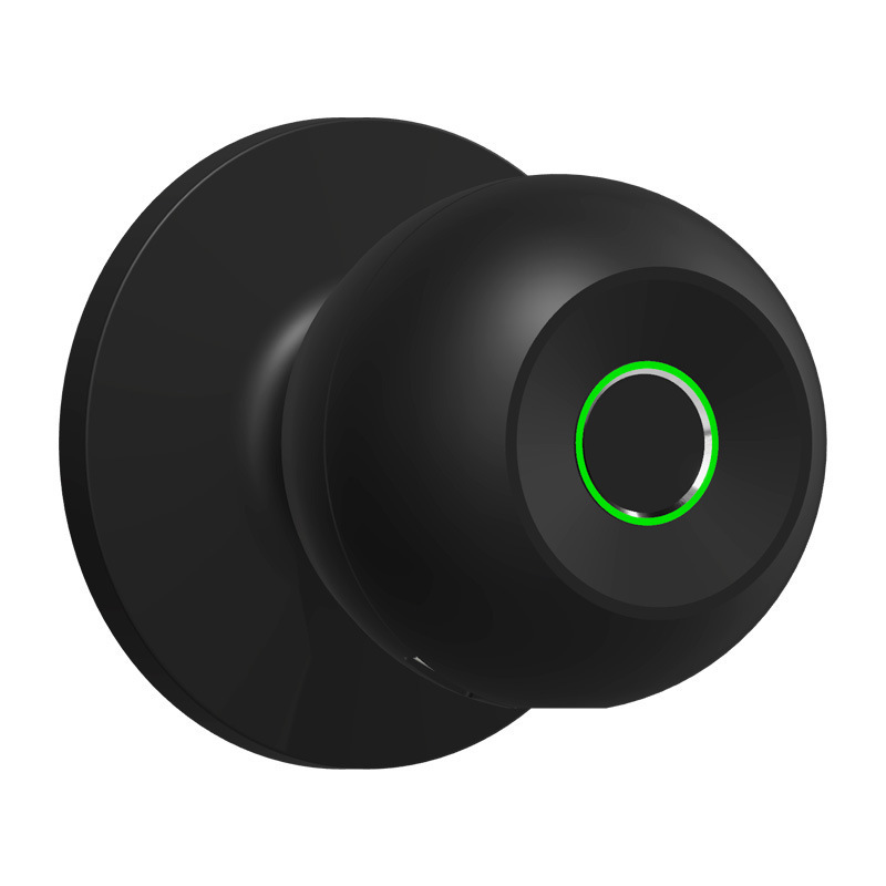 Smart Door Lock Knob Black Biometric Fingerprint Intelligent Door Knob Lock With For Bedroom