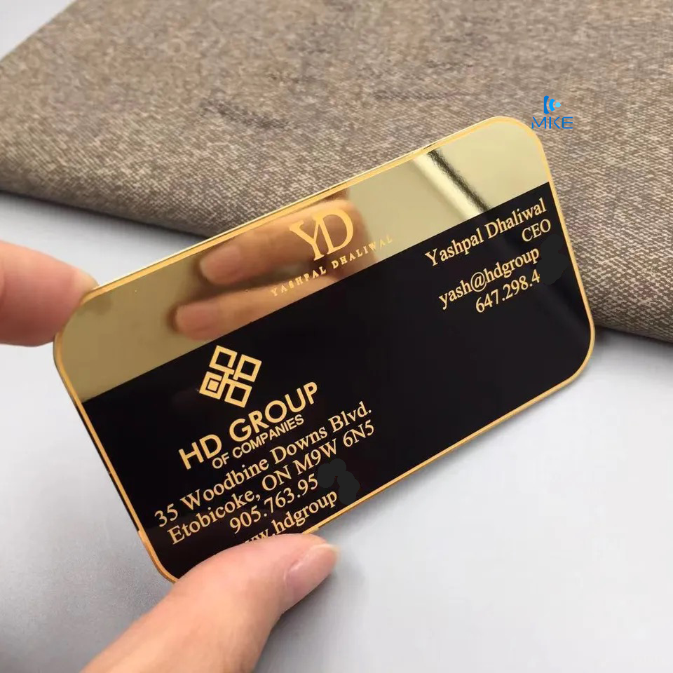 DU Black and gold stainless steel business metal cards