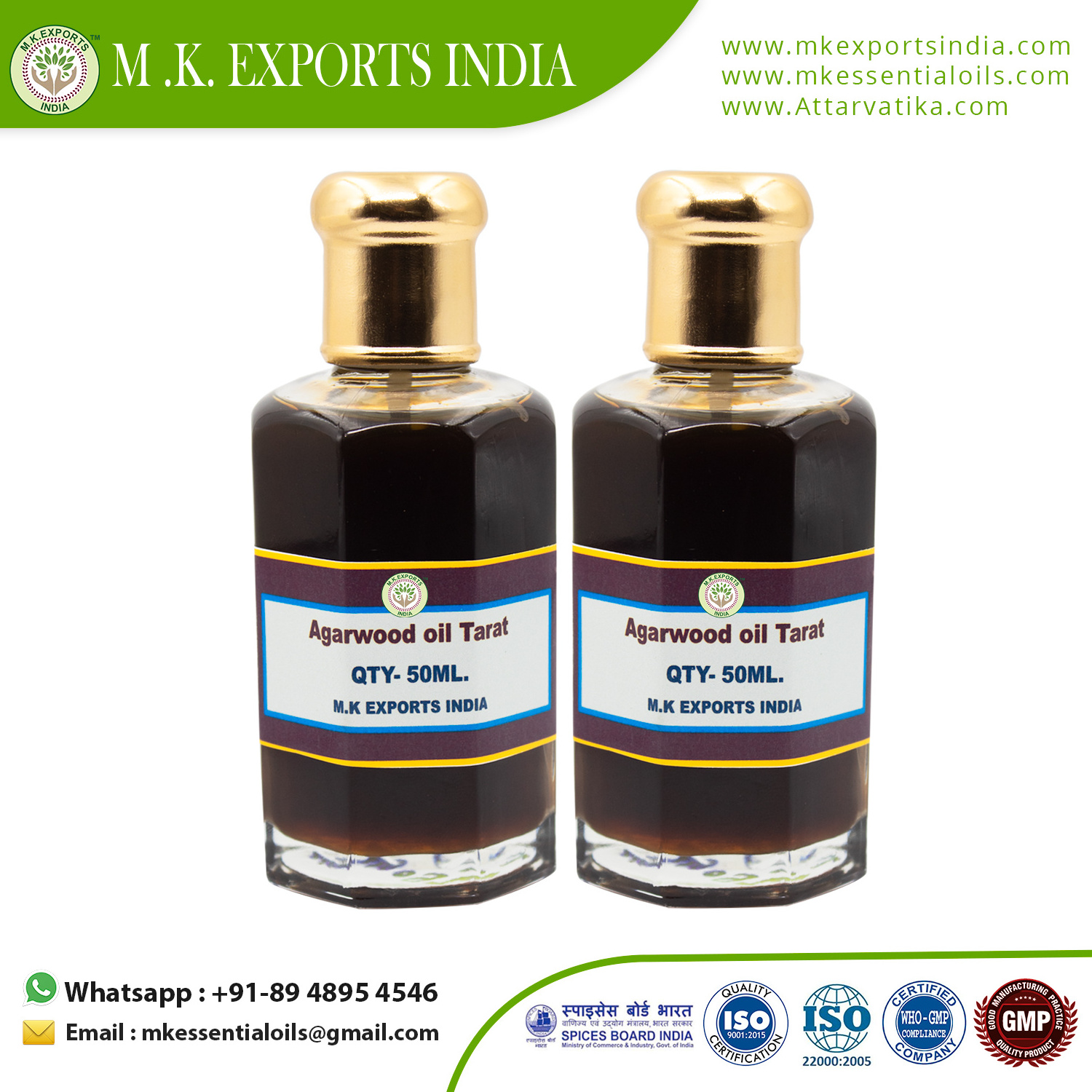 Best Price Natural Tarat Oud  Agarwood oil from India