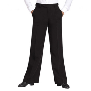 Men Professional Black Latin Modern Square Practice Dance Pants