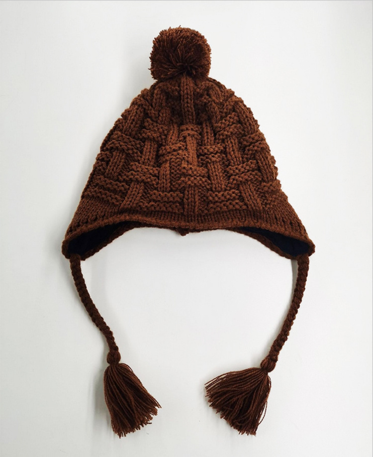 Wholesale Unisex Winter Warm Soft Knitted Braids Hat