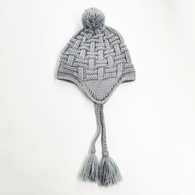 Wholesale Unisex Winter Warm Soft Knitted Braids Hat