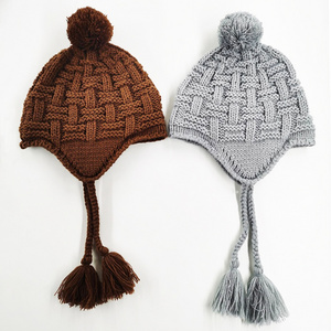 Wholesale Unisex Winter Warm Soft Knitted Braids Hat