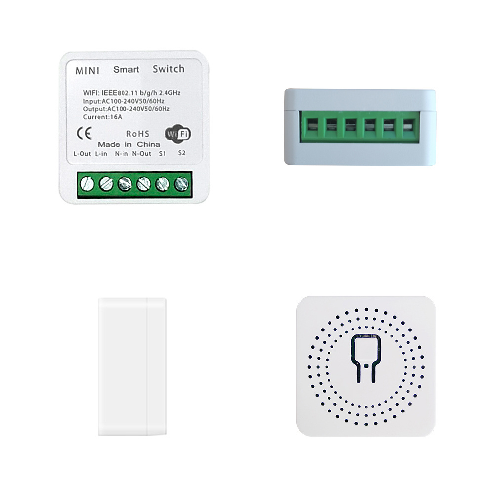 MINI Tuya Wifi Smart Switch 16A 2-way Control Timer Wireless Switches Voice Relay Timer With Google Home Alexa Tuya