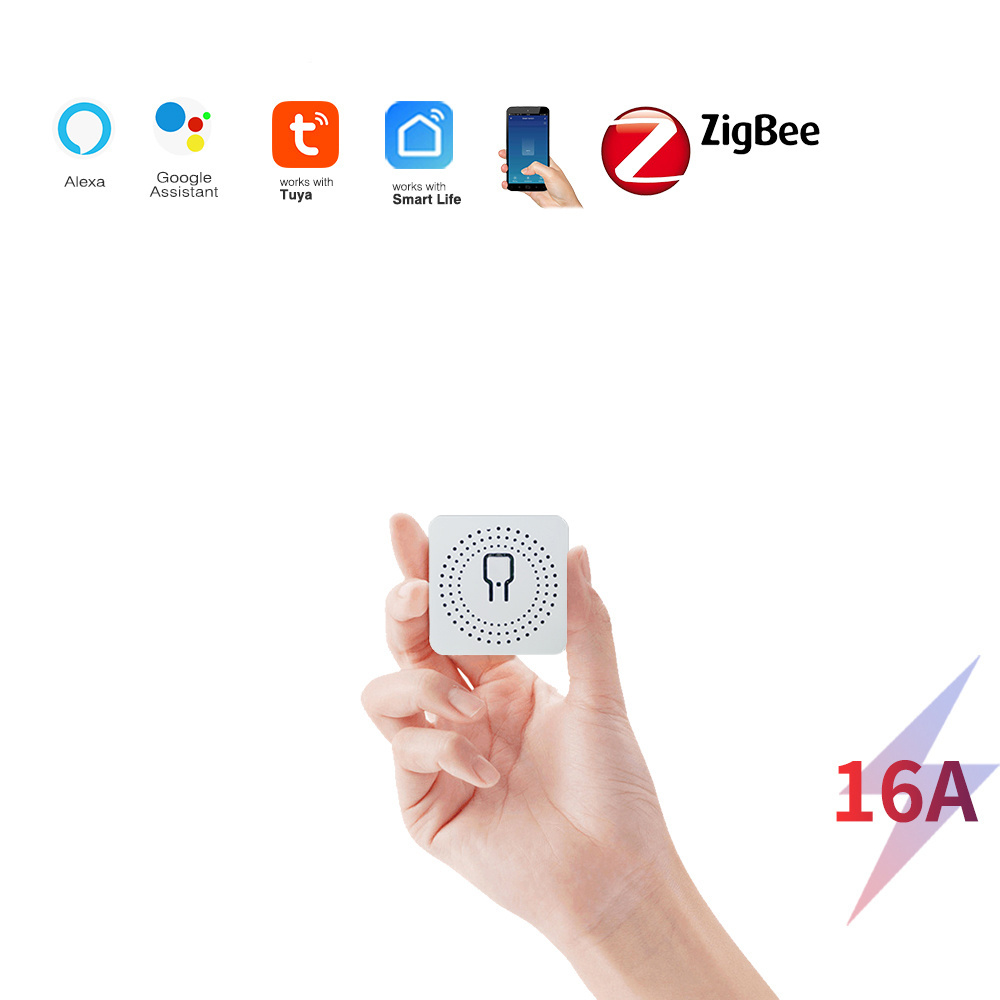 Mincome Home Tuya Zigbee/Wifi Mini Smart Switch 10A/16A Home Switch Timer/Timing Function Voice control with Google Home