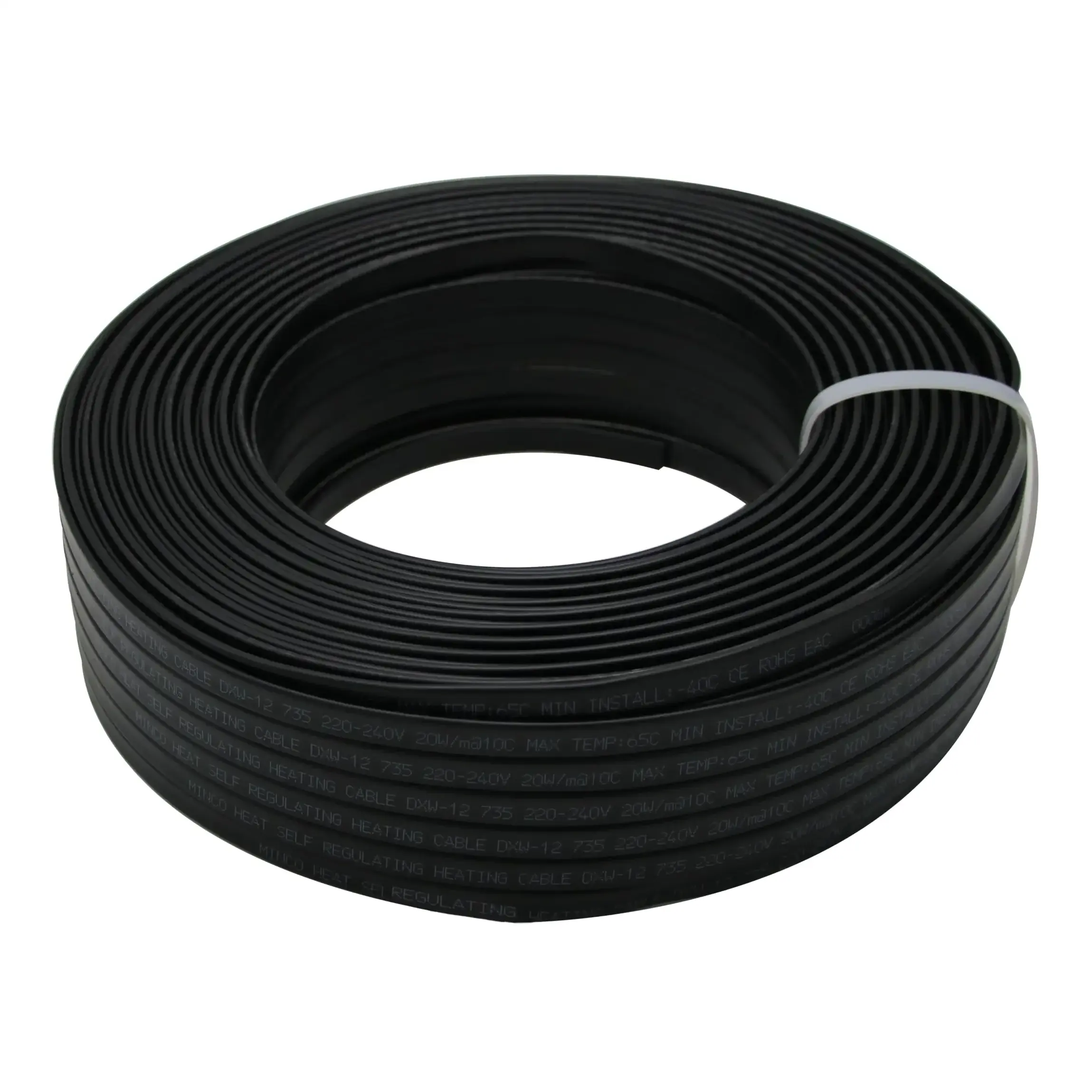 220V 12mm Heating Cable Self-Regulating Water Pipe Protection Roof Deicing Flame Retardancy