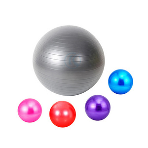 Factory Sport Fitness Gymnasium Custom Logo Anti-burst Inflatable 45CM Grey Pink Non-slip PVC Yoga Pilates Ball With Air Pump