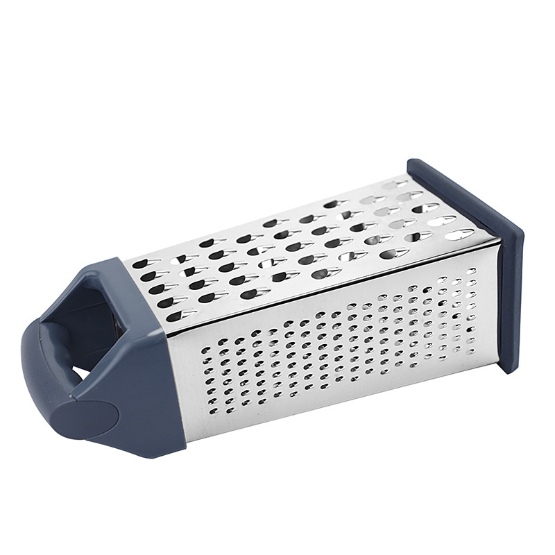 Stainless Steel 4-Sided Metal Box Grater Slicer Hand Shaver Cheese Fruit Vegetable Root Nuts Comfortable Home Handle-Utensils