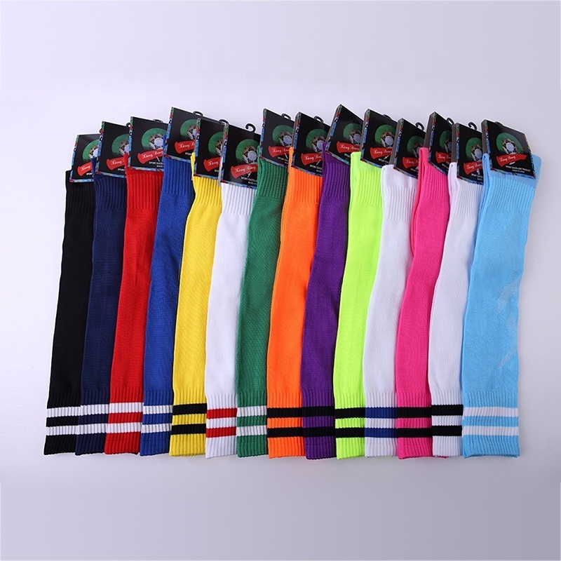 Popular Green Knee High Adult Stripe Sports Youth Soccer Socks Mens Football Socks