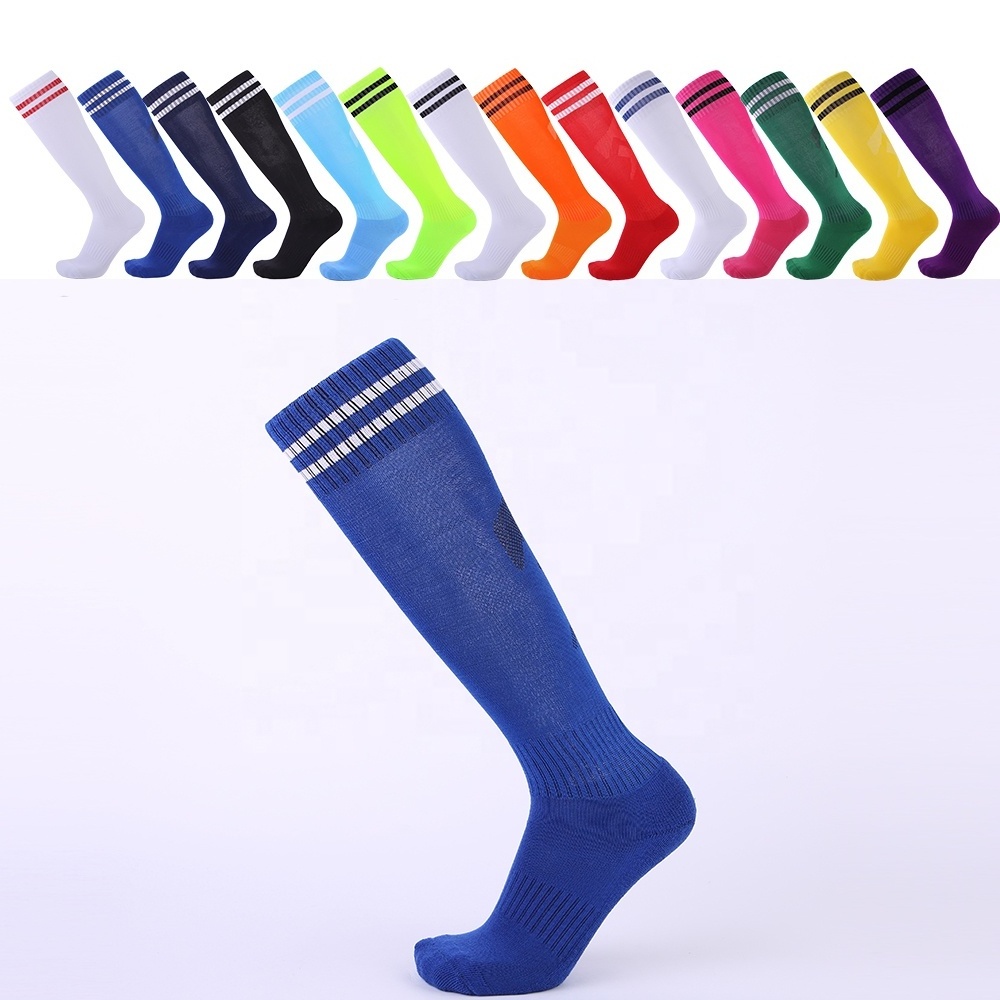 Popular Green Knee High Adult Stripe Sports Youth Soccer Socks Mens Football Socks