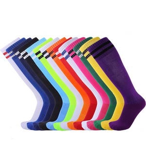 Popular Green Knee High Adult Stripe Sports Youth Soccer Socks Mens Football Socks