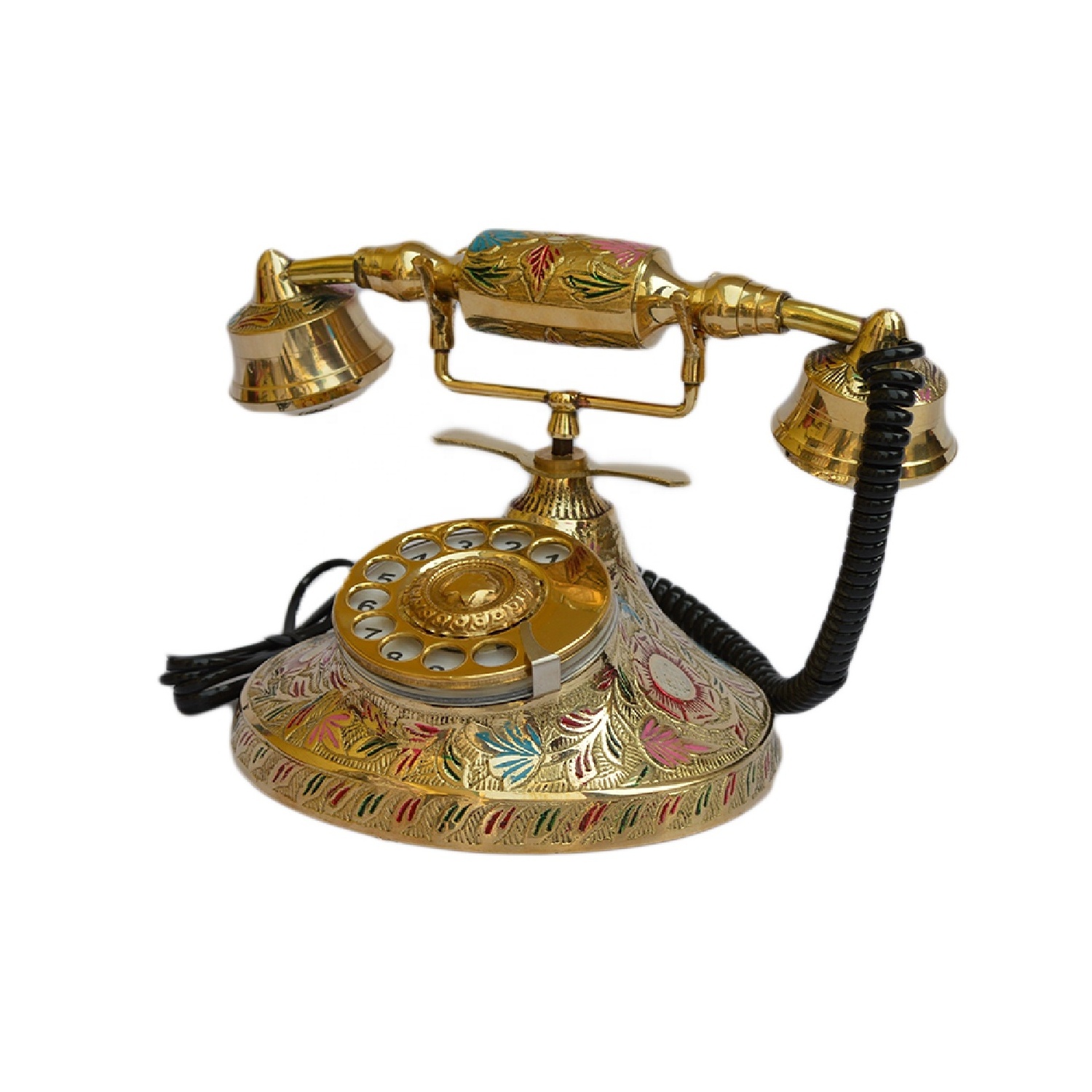 Excellent Quality Brass Metal Design Telephone With Golden Colored Finishing Design Best For Tableware Decor Design