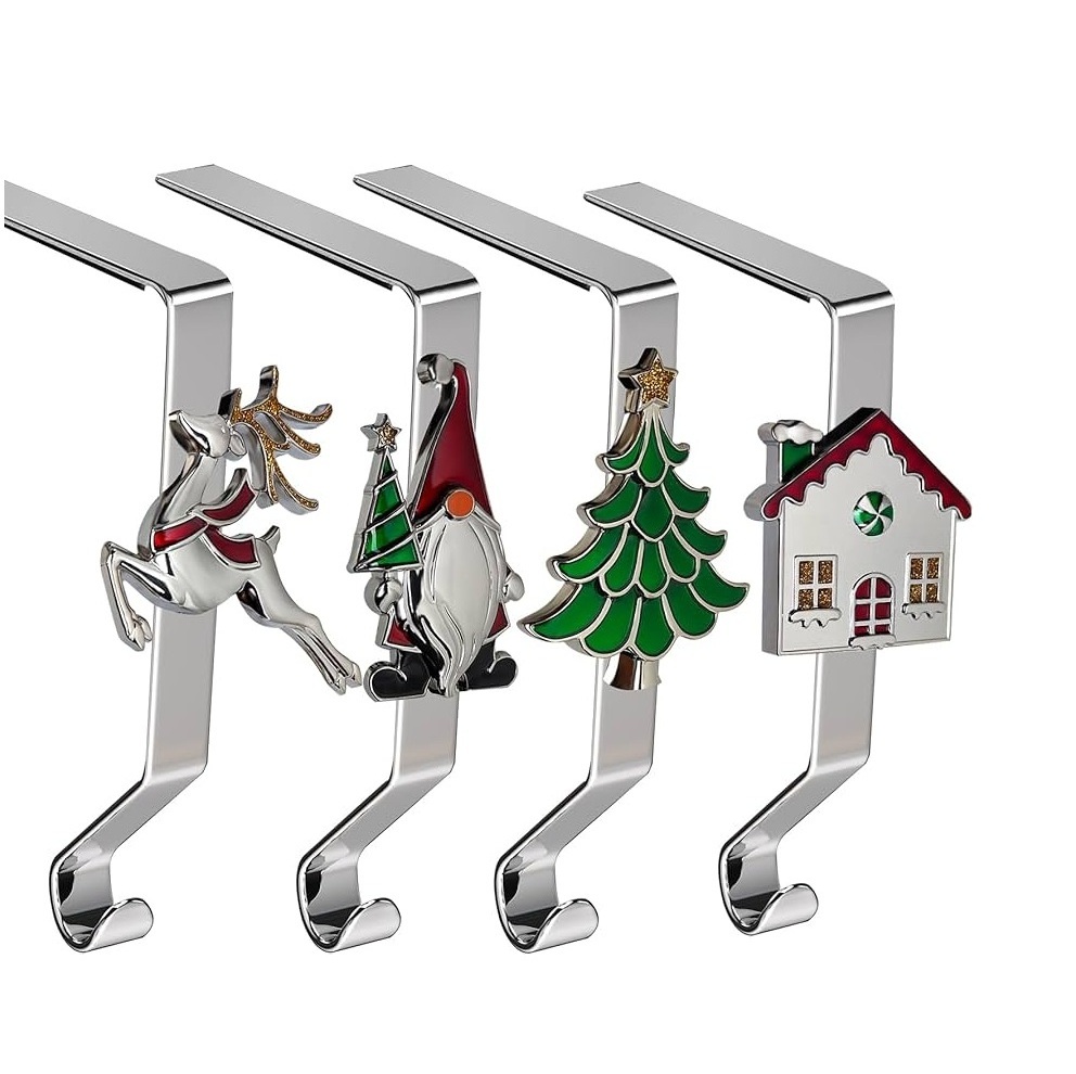 New Christmas Stocking Holders Set of 4 Stocking Stand Farmhouse Rustic Xmas Decorations for Home Indoor at Discounted Price