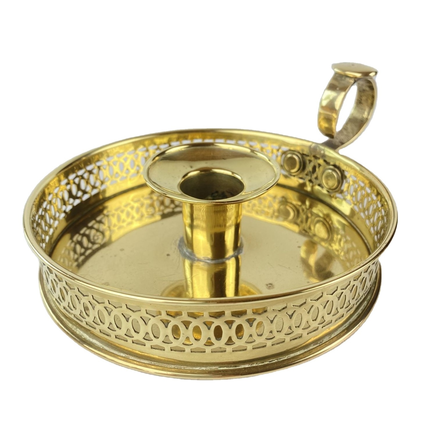 Large Brass Chamberstick  Wedding Centerpiece Home Party Decoration Table Top Decorative Metal Candle Holder