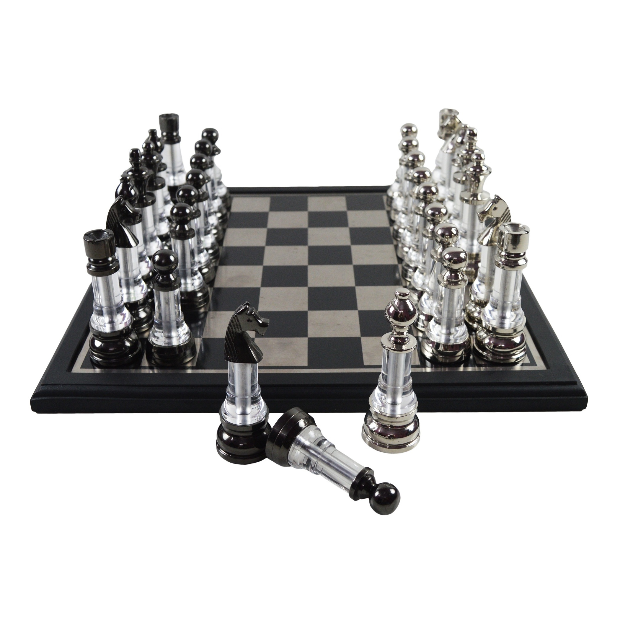 2023 Hot Seller Crystal Combo Design Chess Set With Shiny Finishing Designs Polished & Plated Decor Wooden Chess Game