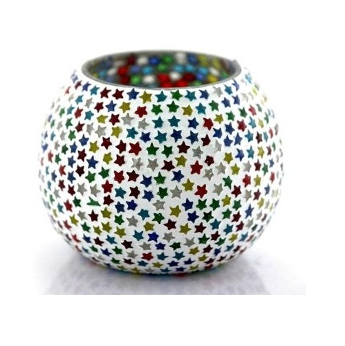 Good Selling Table Centerpiece Handmade Mosaic Candle Jars Stained Glass Tealight Candle Holders For Wedding Decoration