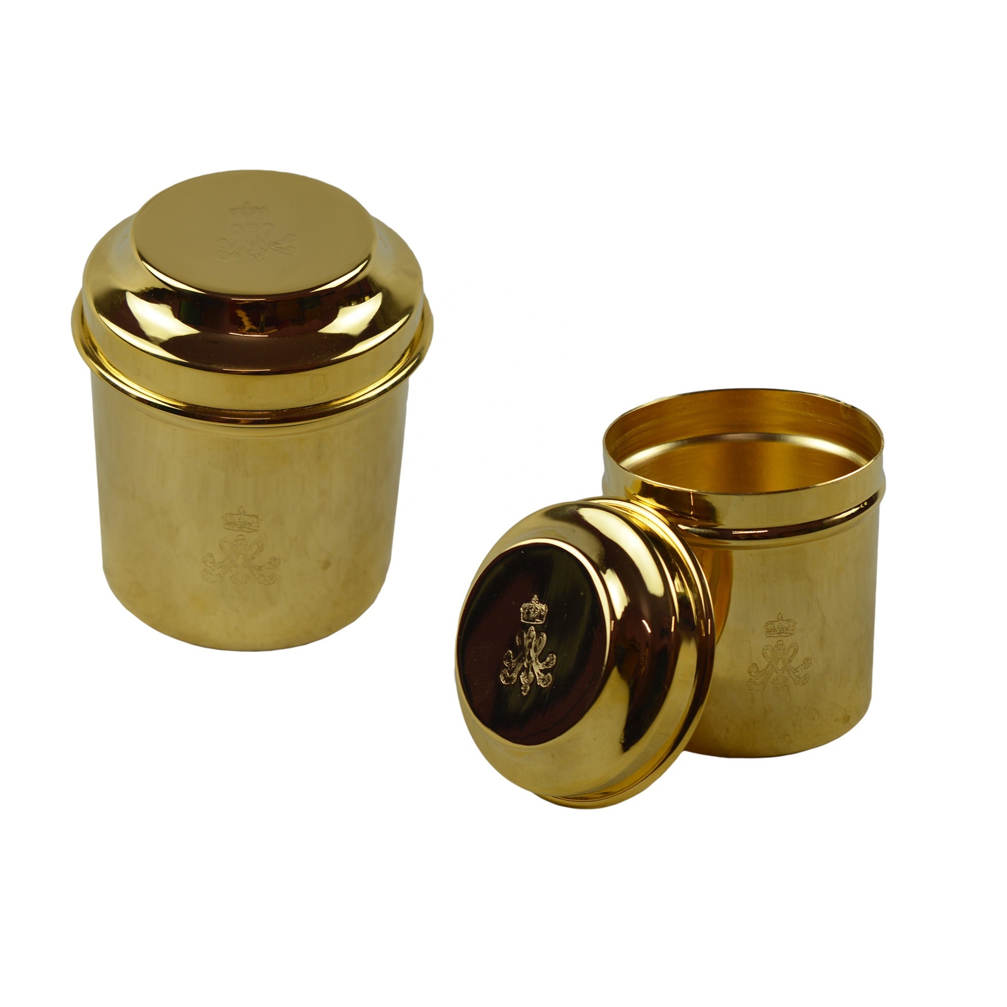 Candy Jar Gold Plated With Engraving Design Metal Jar Home Decor Kitchenware Coffee Container Dry Fruits Serving Pots