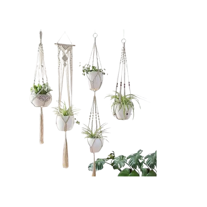 Unique Design Macrame Plant Hangers Indoor Outdoor Hanging Planter Basket Plant Holders Decorative Macrame Hangers Home Decor