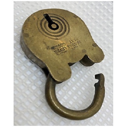 Creative Handmade Old Vintage Style Antique Small Customized Design and Shape Brass Security Lock with 2 Keys