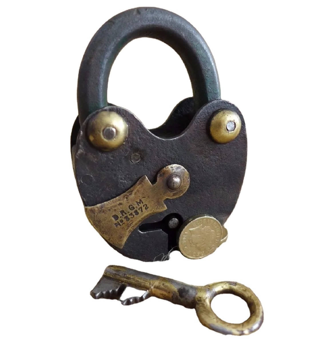 Vintage Design pure brass Quality Antique Locks Iron Padlock & Keys Vintage Style Lock traditional Elegant For Home Villas