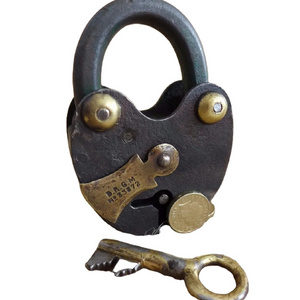 Vintage Design pure brass Quality Antique Locks Iron Padlock & Keys Vintage Style Lock traditional Elegant For Home Villas