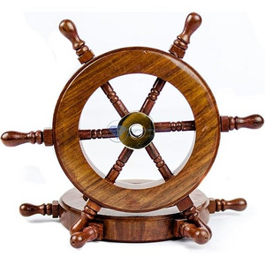 Nautical Pirate Boat Wall Hanging Wall Decor Ship Wheel Marine Home Office Decor Gift Wooden Brass Sailor's Ship Wheel