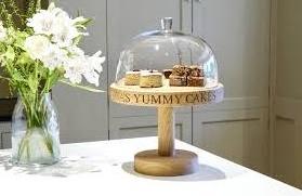 Wedding Birthday Party Design Wooden Cake Stand With Dome Glass Use For Home Hotel Restaurant Anniversary Decor For Luxury Theme