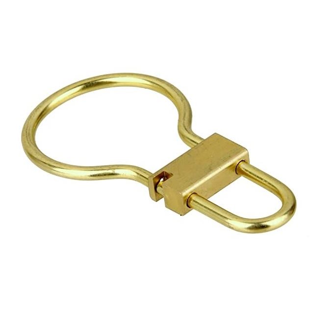 Fish Design Minimalism Durable Brass Screw Lock Clip Key Chain Ring Various Shape Pure Key Ring Custom Brass Keychain