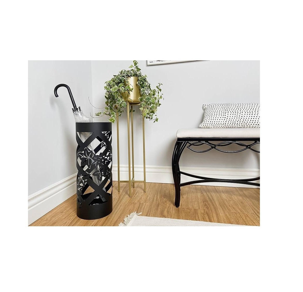 Fresh Design high round creative Umbrella Rack Holder Metal leather Umbrella Stands Decorative Unique Style  Umbrella Holder